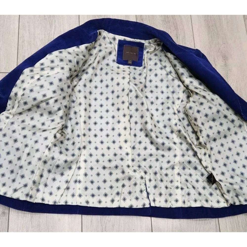 The‎ Limited Women's Blue Lined Blazer Coat 3/4 Length Sleeve Size Medium - Picture 6 of 8